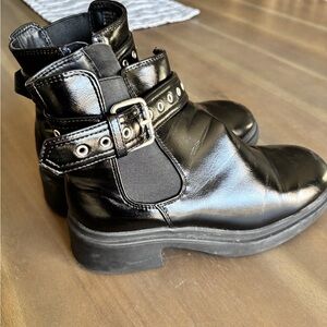 Steve Madden Black Combat Boots with Buckle Detail Girls Sz 3